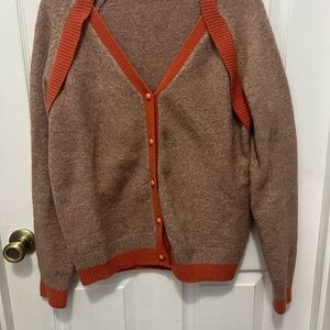 Brown and Rust Button-Up Cardigan
